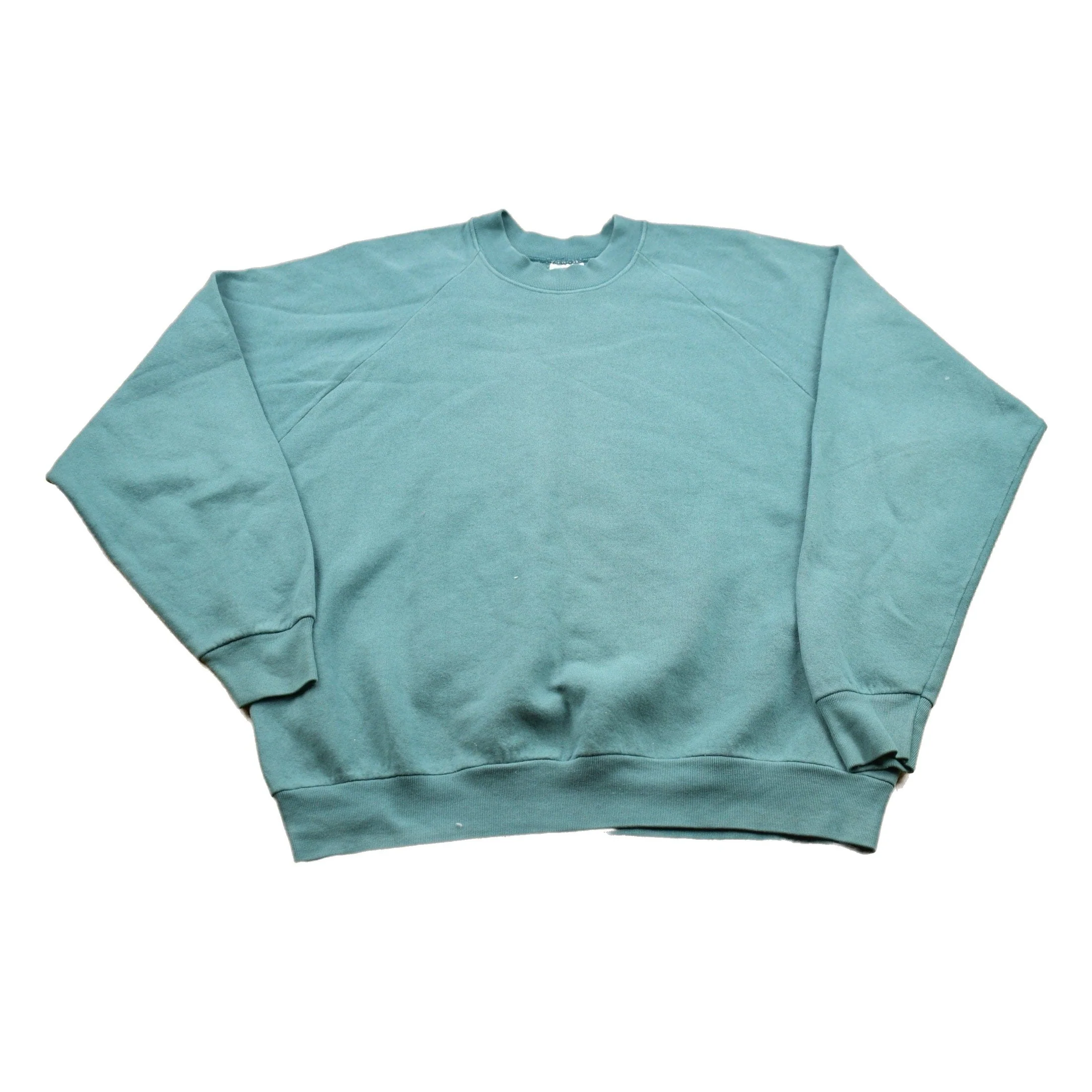 Vintage 1990s Blank Turquoise Crewneck Sweatshirt Men's Medium