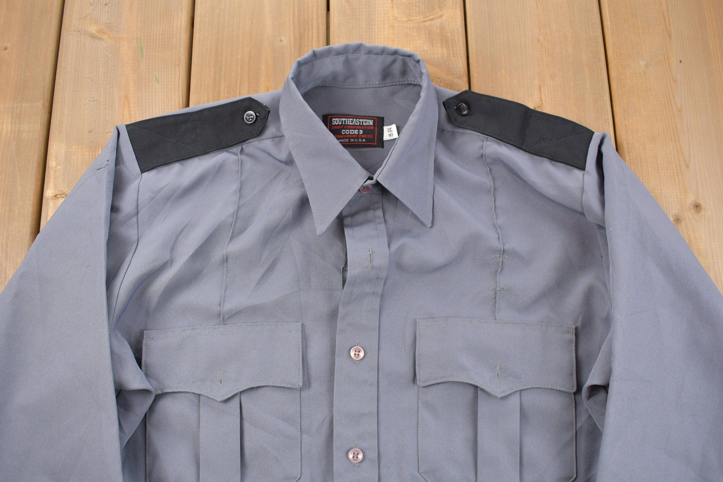 Vintage 1990s Blank Western Button Up Shirt Men's Large - Image 3