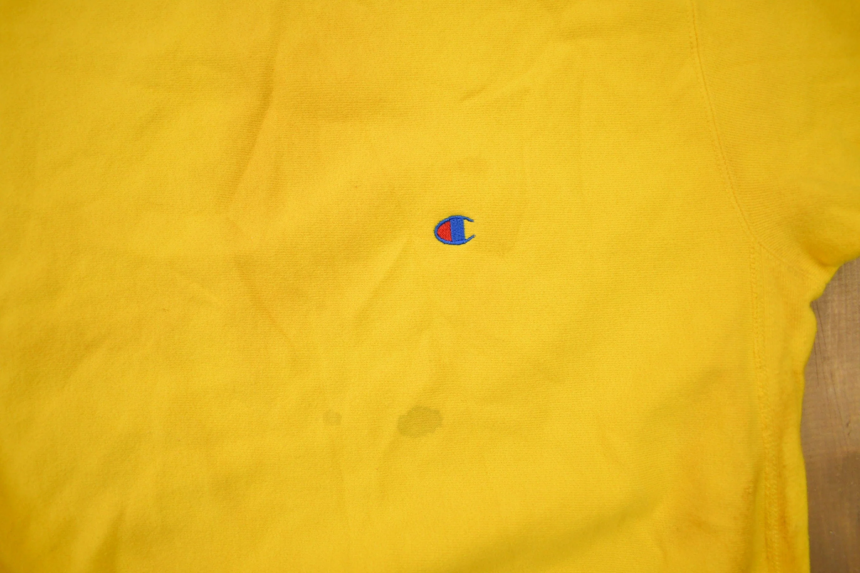Vintage 1990s Blank Yellow Champion Reverse Weave Crewneck Men's Large - Image 3