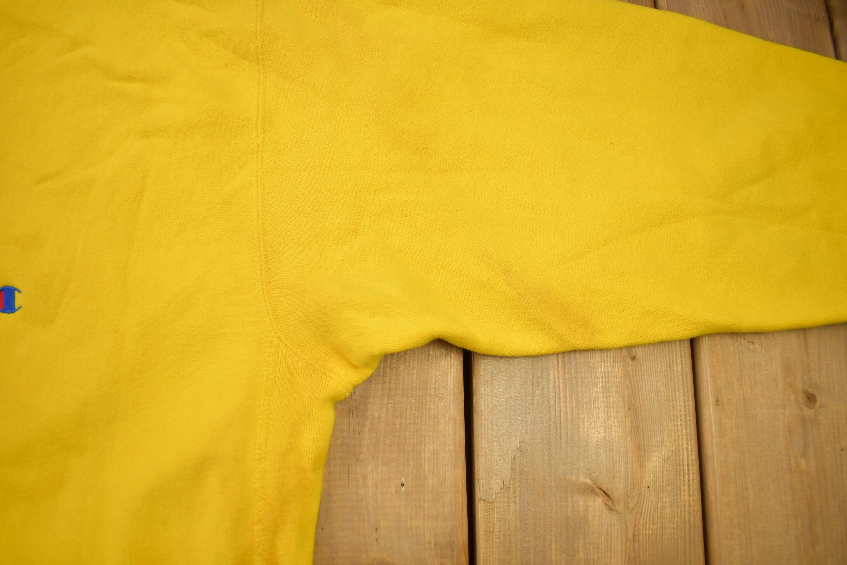 Vintage 1990s Blank Yellow Champion Reverse Weave Crewneck Men's Large - Image 5