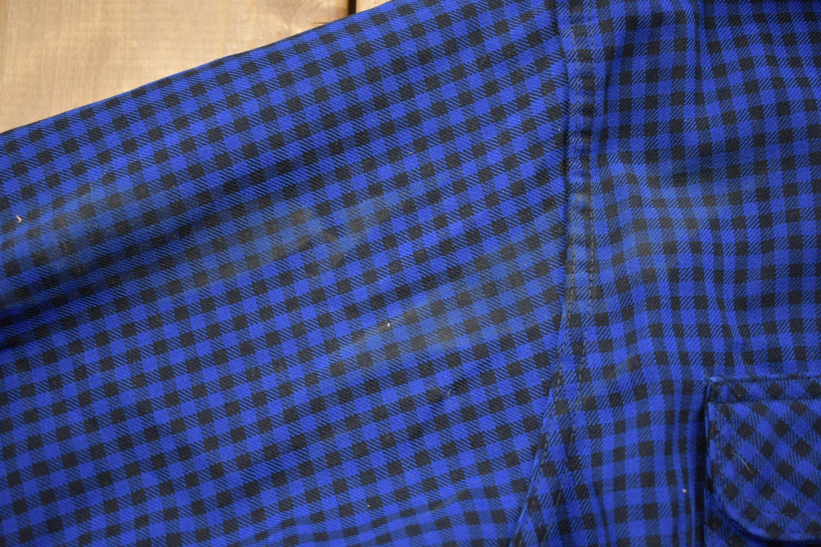 Vintage 1990s Blue Plaid Flannel Button Up Shirt Men's XL - Image 4