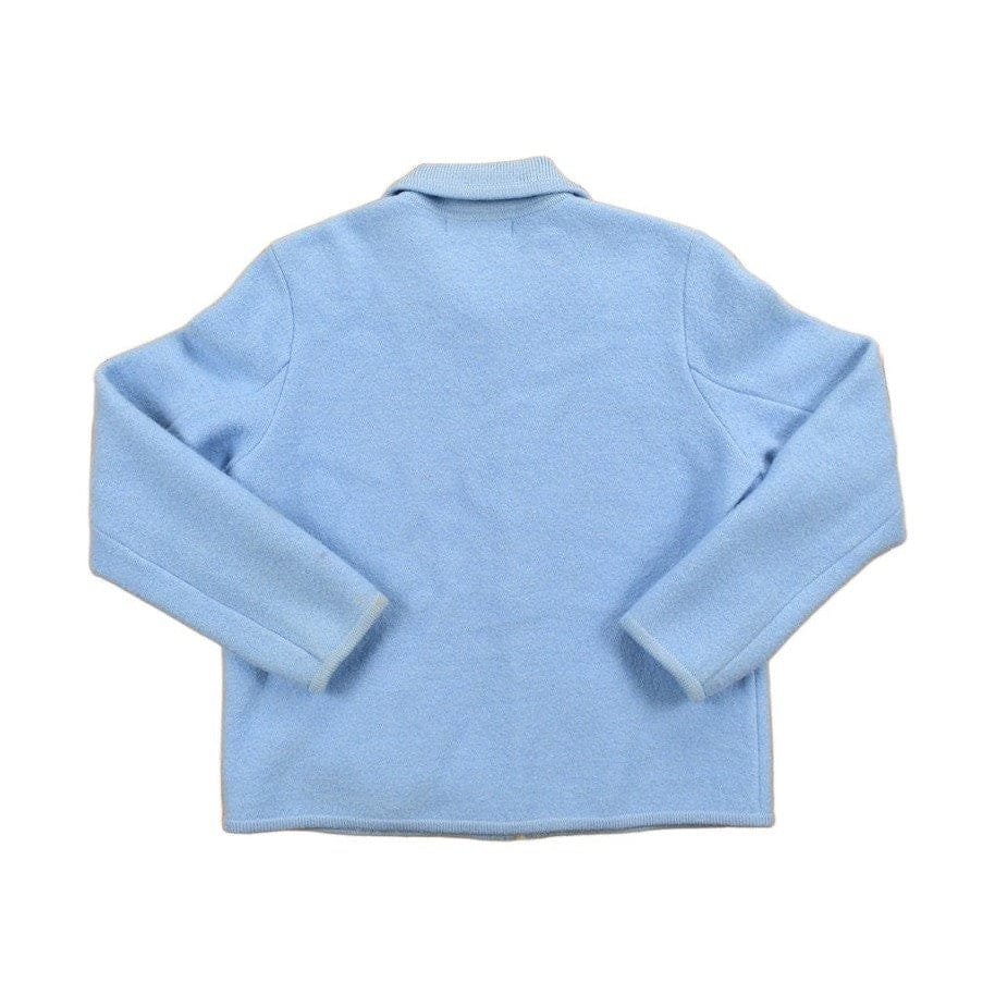 Vintage 1990s Blue Women's Zip Up Knit Light Sweater Jacket Women's Small - Image 2