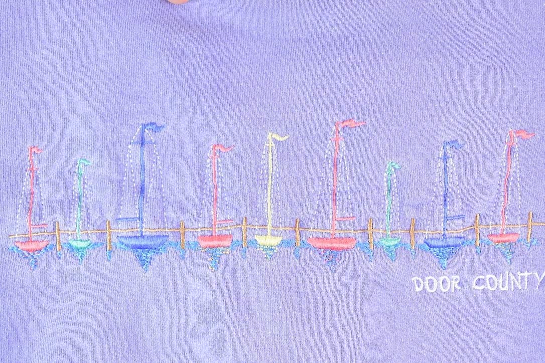 Vintage 1990s Boating Door County Crewneck Sweatshirt Made In USA Men's XL - Image 4