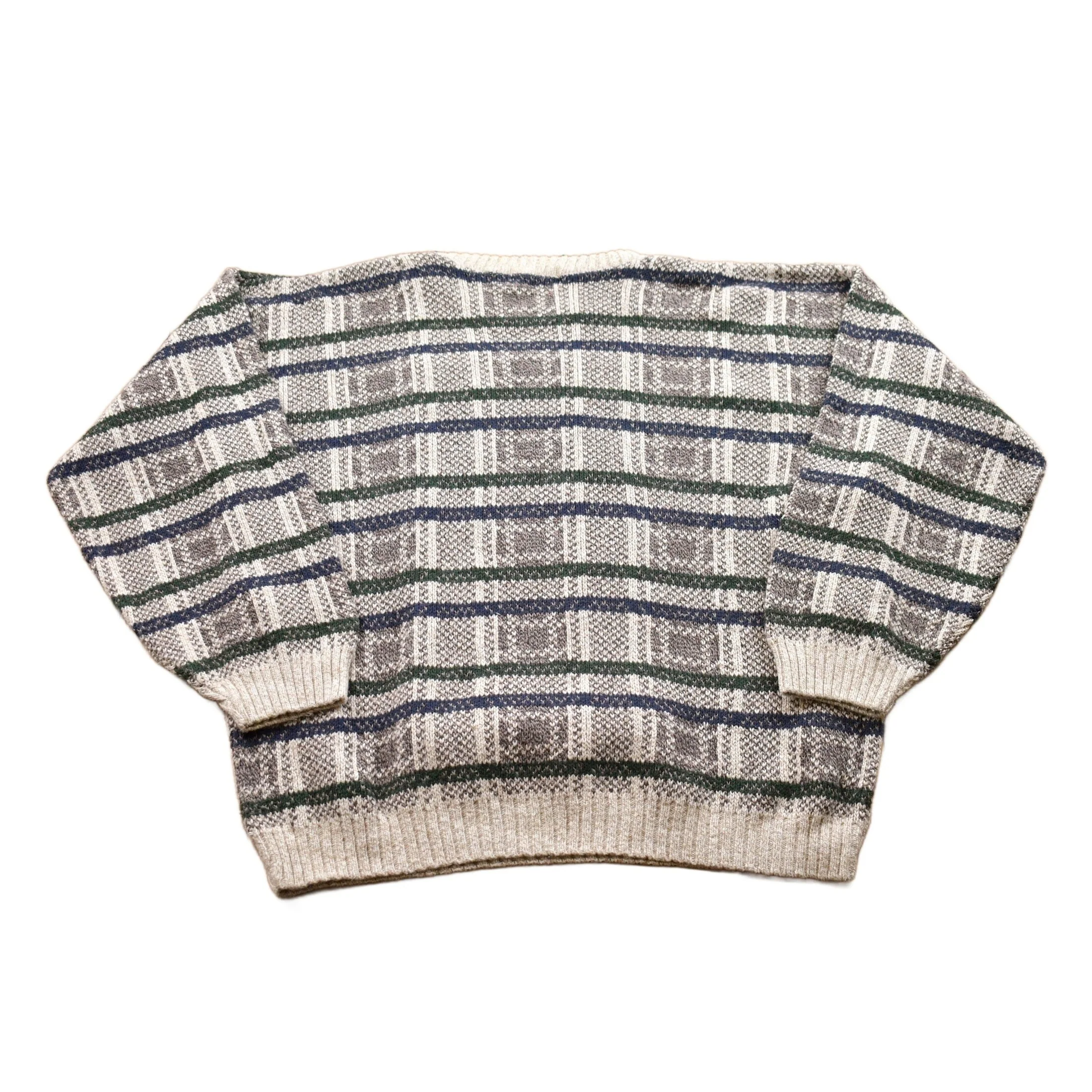 Vintage 1990s Boca Classics Knitted Crewneck Sweater Men's XL - Image 2