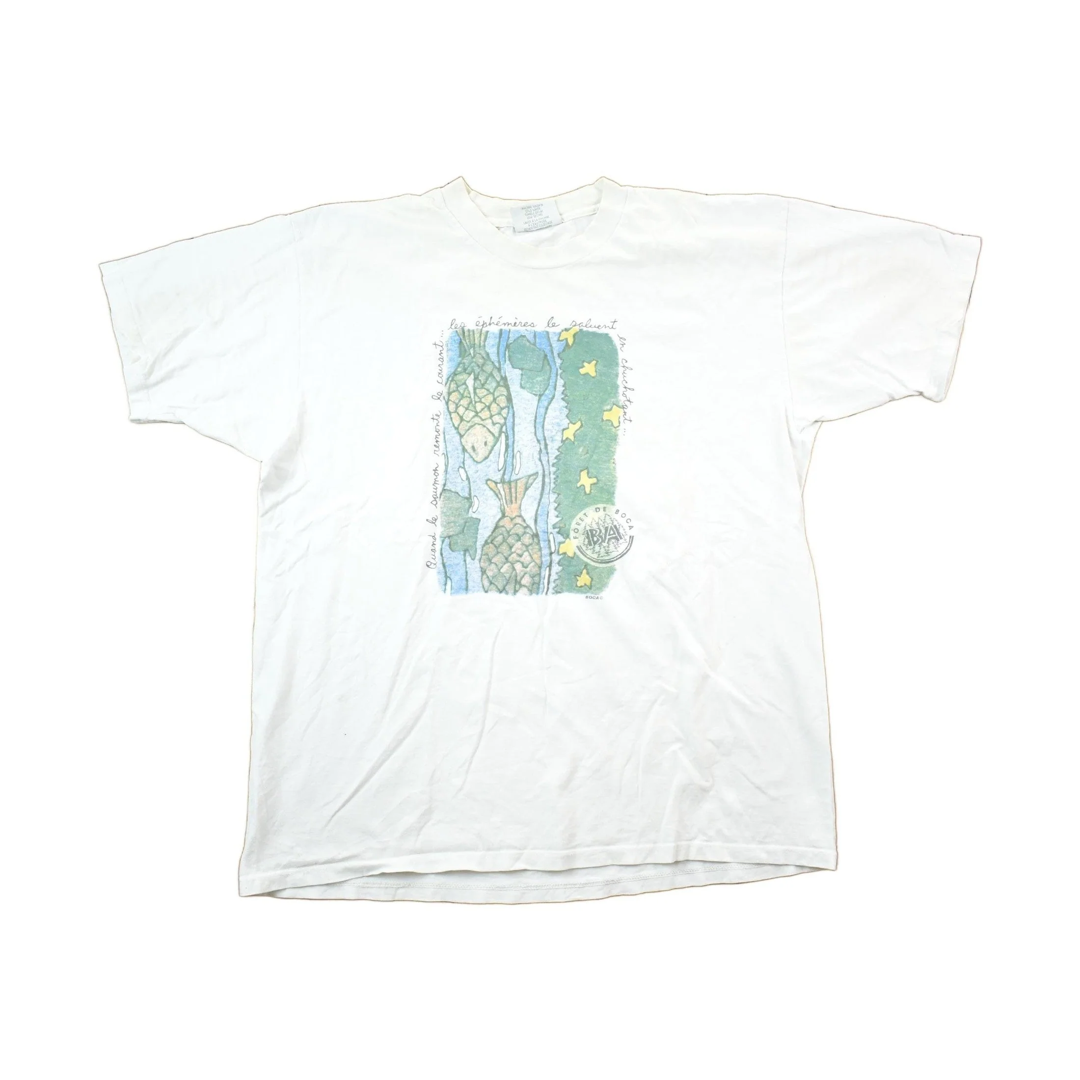 Vintage 1990s Boca River Fish Theme Graphic T-Shirt Men's XL