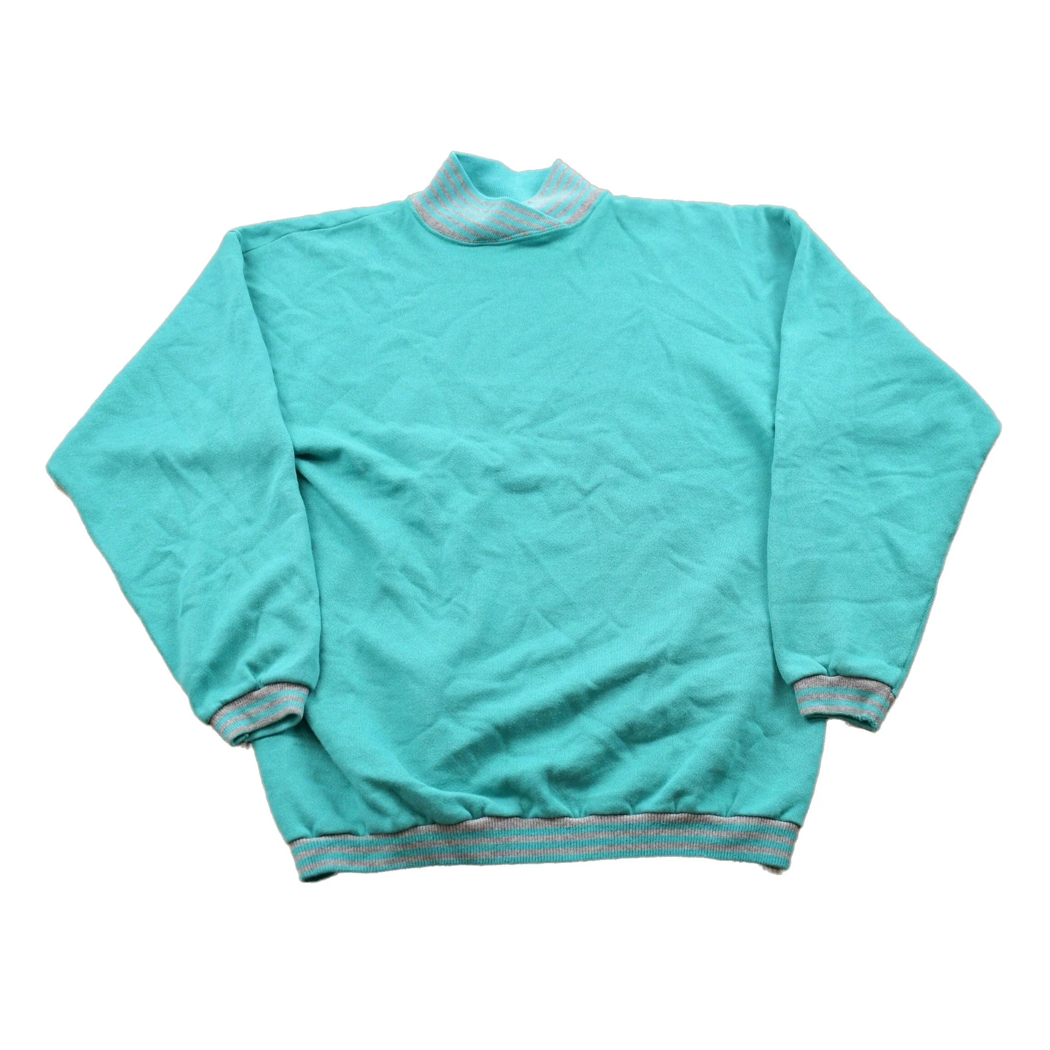 Vintage 1990s Bold Spirit Turquoise Blank Sweatshirt Men's Small