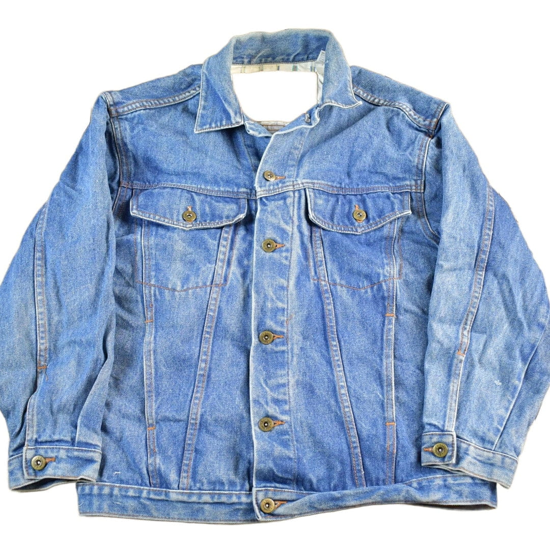 Vintage 1990s Bon Jour Denim Jean Trucker Jacket Men's Medium