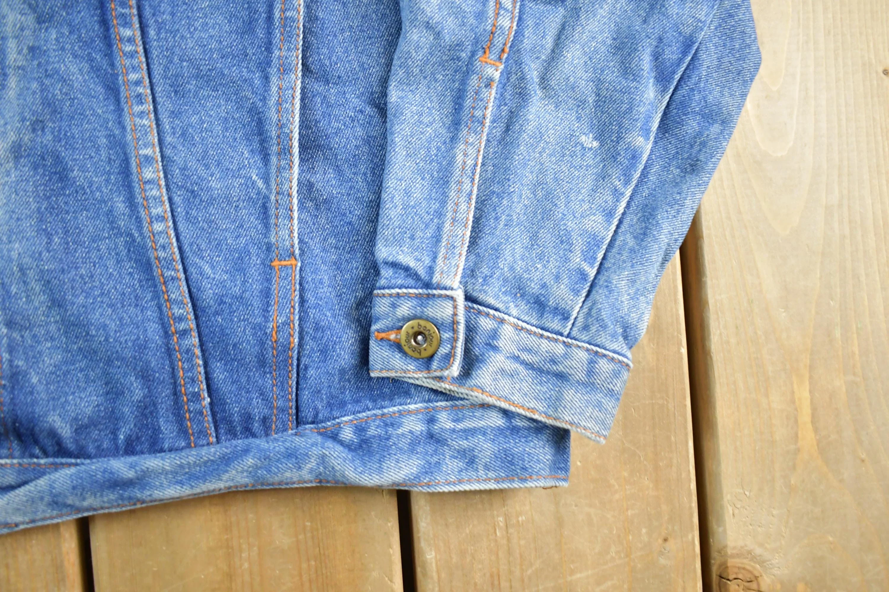 Vintage 1990s Bon Jour Denim Jean Trucker Jacket Men's Medium - Image 3