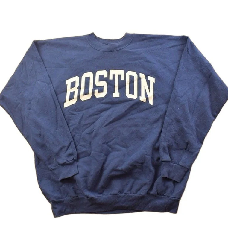 Vintage 1990s Boston Collegiate Crewneck Men's Large
