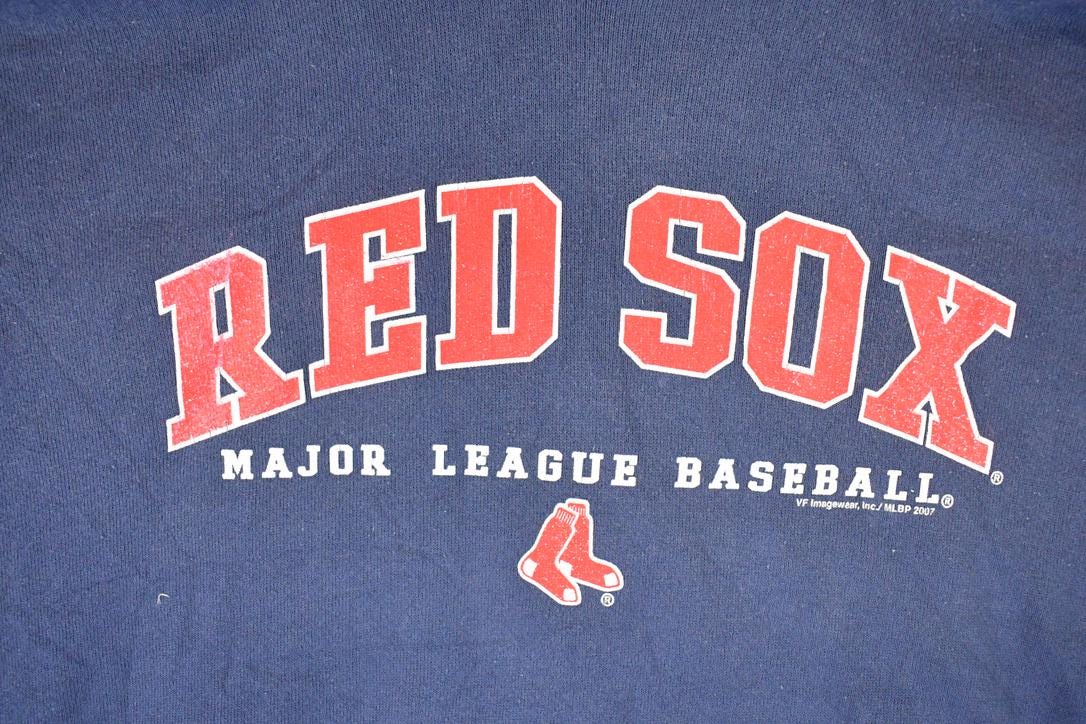 Vintage 1990s Boston Red Sox MLB Hoodie Sweatshirt Men's XL - Image 3