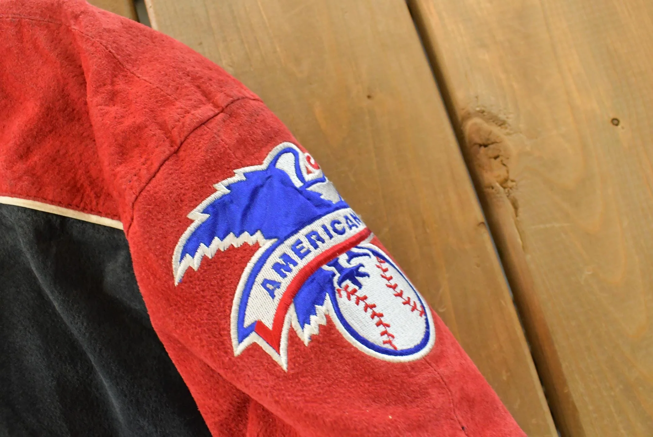 Vintage 1990s Boston Red Sox MLB Leather Suede Jacket Men's 2XL - Image 6