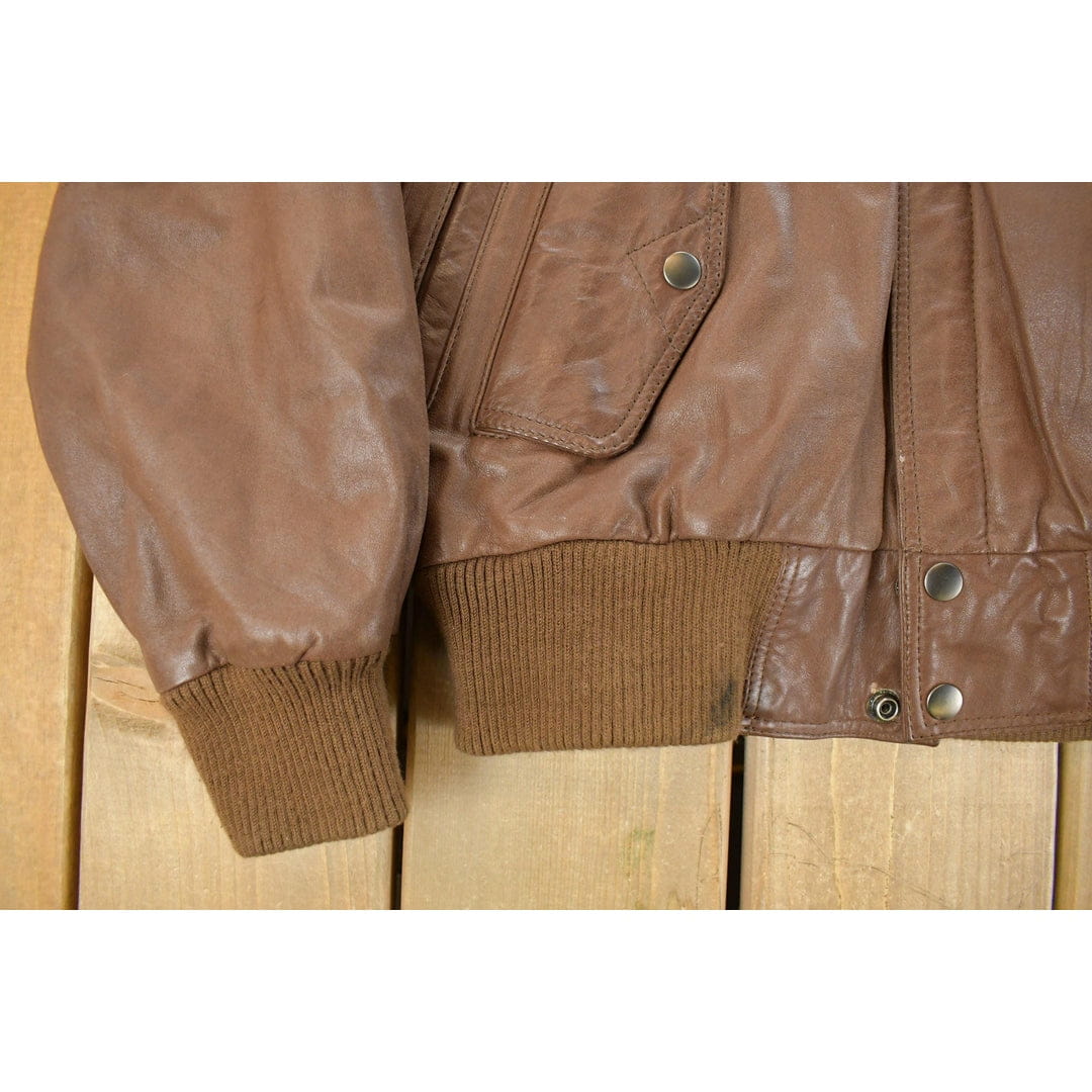Vintage 1990s Boundary Waters Leather Jacket Men's Small - Image 3