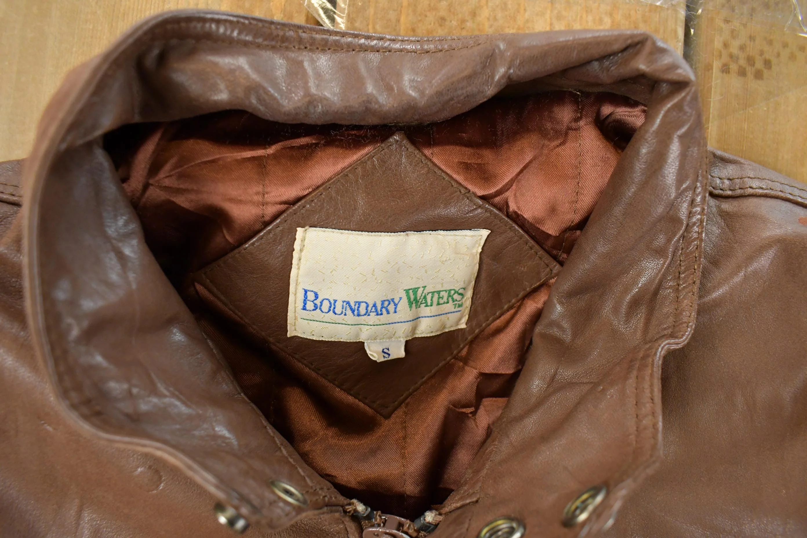 Vintage 1990s Boundary Waters Leather Jacket Men's Small - Image 4