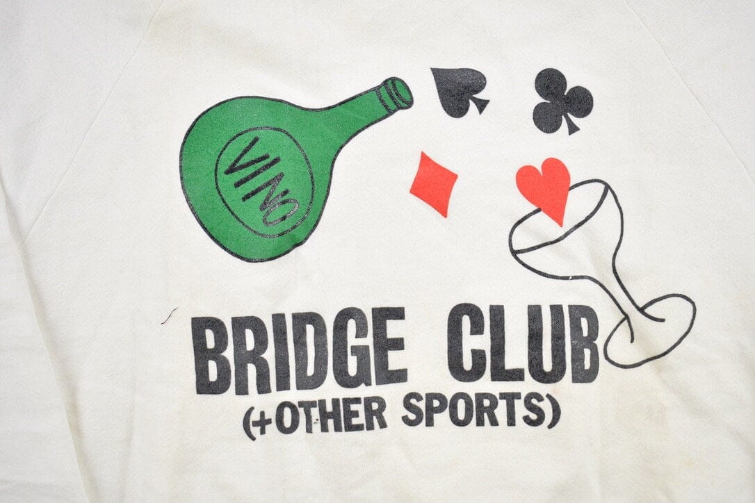 Vintage 1990s Bridge Club Crewneck SweatshirtMen's Medium - Image 5
