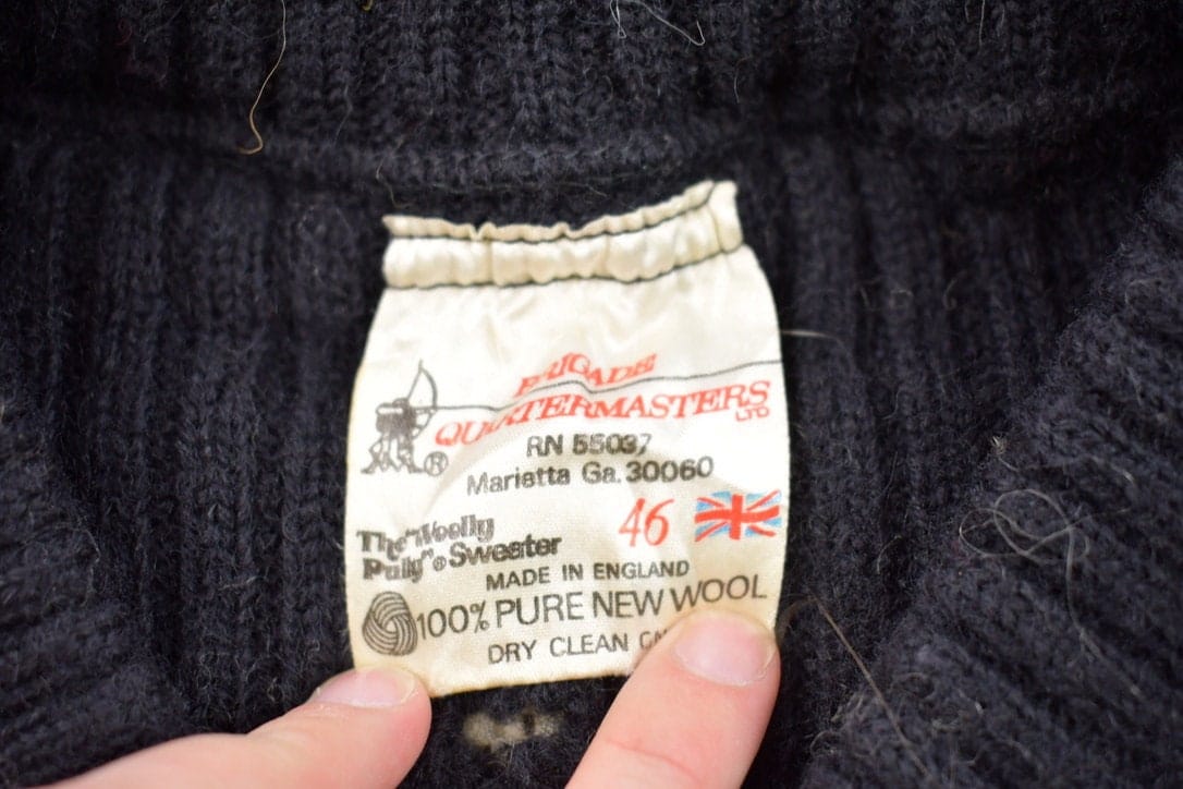 Vintage 1990s Brigade Quartermasters 100% Wool Knit Sweater Men's XS - Image 3
