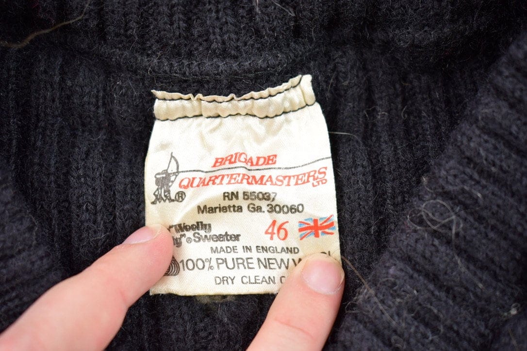 Vintage 1990s Brigade Quartermasters 100% Wool Knit Sweater Men's XS - Image 4