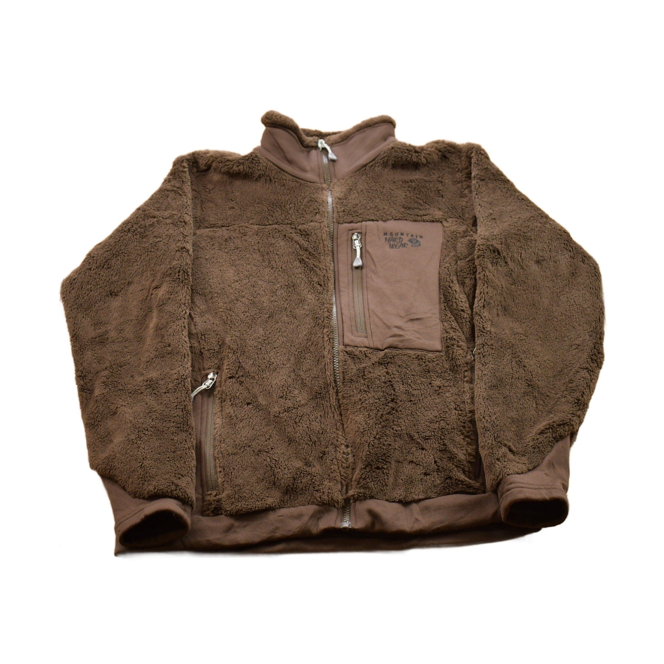 Vintage 1990s Brown Polartec Thermal Mountain Hard Wear Zip Fleece Sweater Women's M