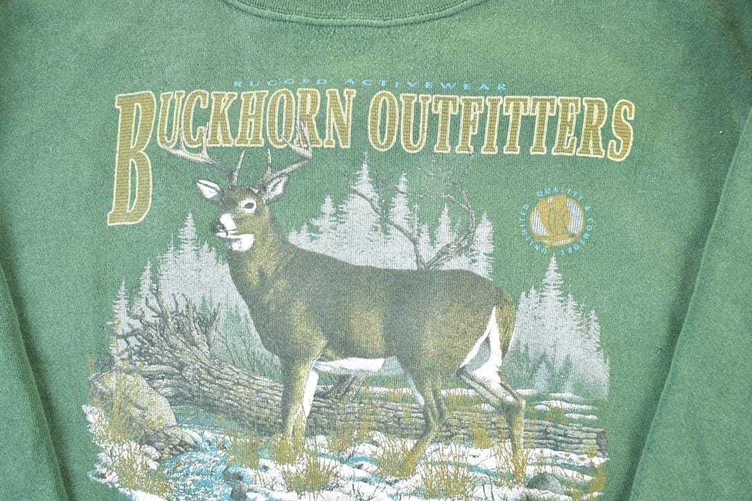 Vintage 1990s Buckhorn Outfitters Crewneck Sweatshirt Made IN USA Mens XL - Image 3