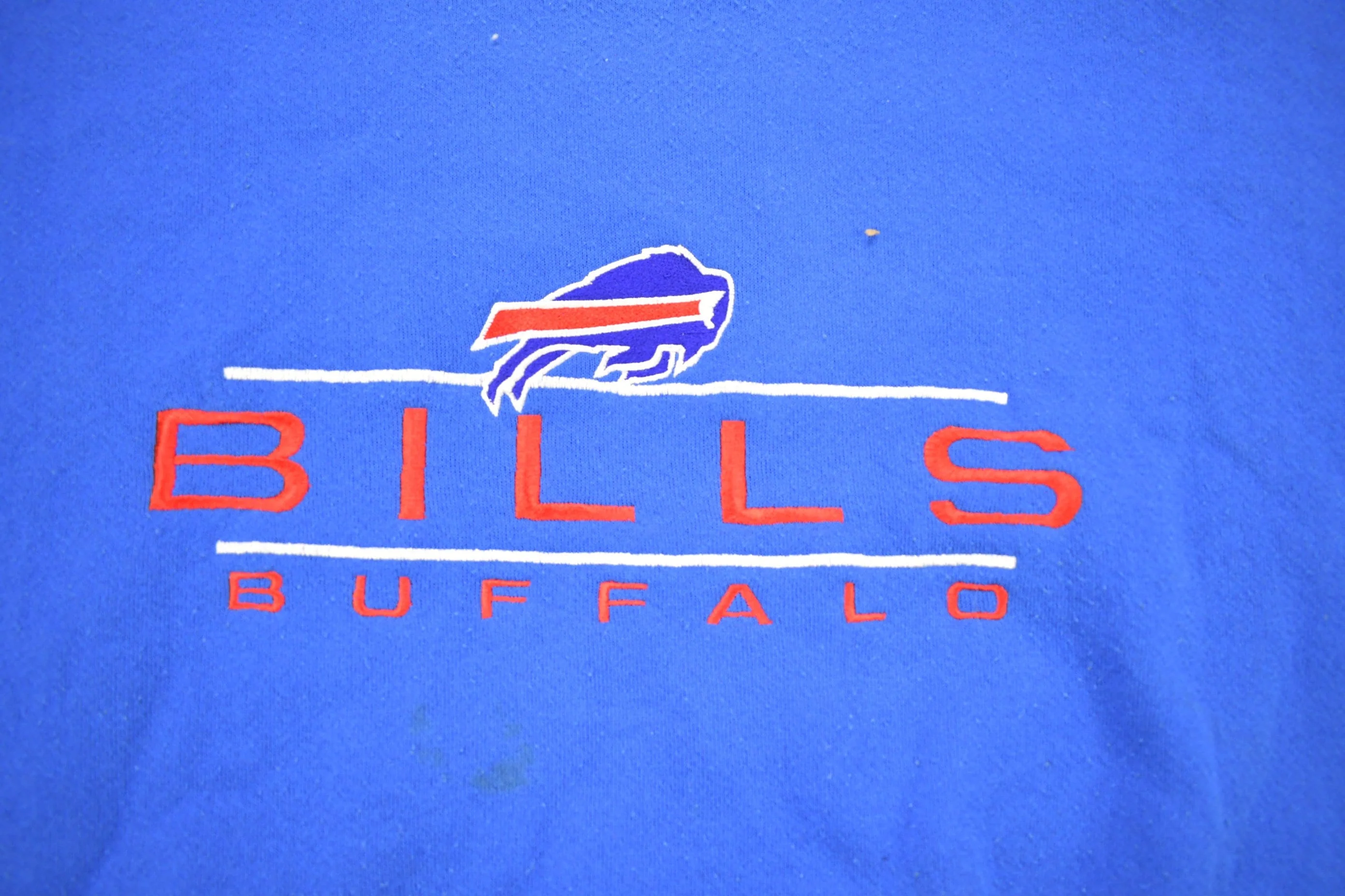 Vintage 1990s Buffalo Bills NFL Embroidered Crewneck Sweatshirt Men's 2XL - Image 3