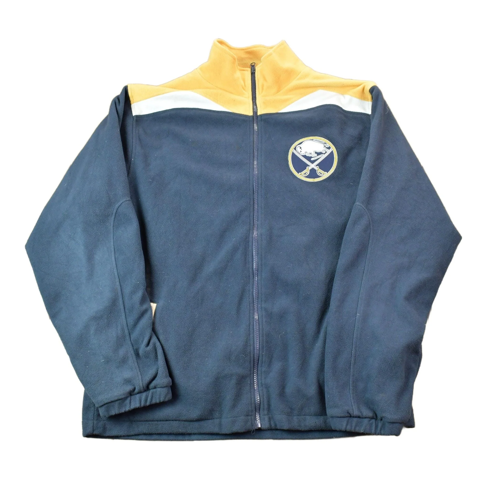 Vintage 1990s Buffalo Sabres Old Time Hockey NHL Hockey Full Zip Fleece Sweatshirt Men's Large - Image 2