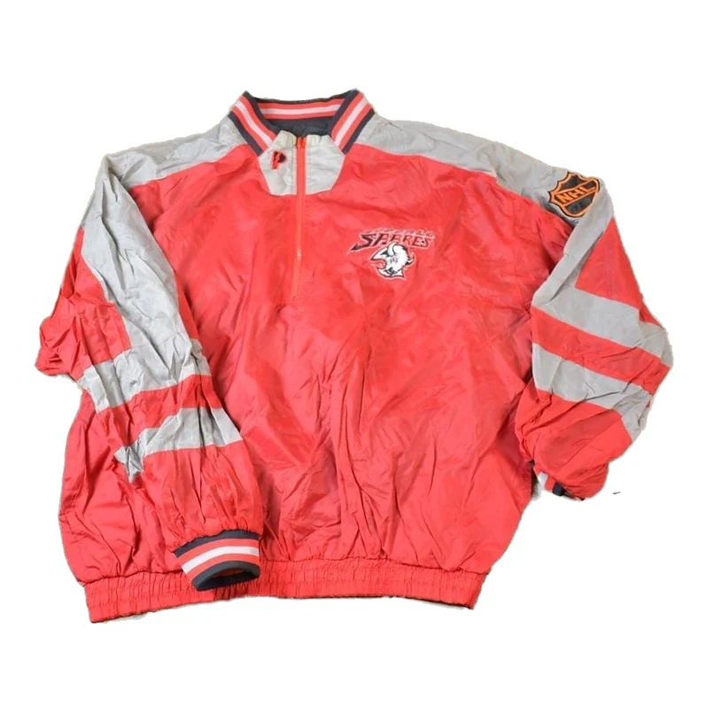 Vintage 1990s Buffalo Sabres Reversible Quarter Zip NHL Hockey Pullover Jacket Men's XL - Image 2