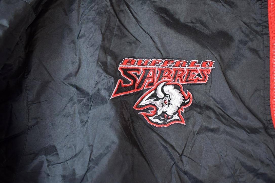 Vintage 1990s Buffalo Sabres Reversible Quarter Zip NHL Hockey Pullover Jacket Men's XL - Image 7