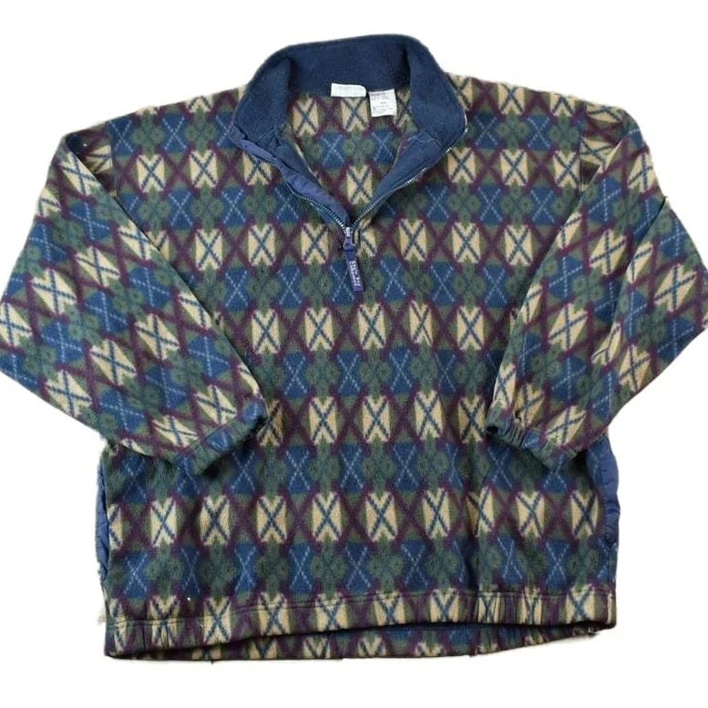 Vintage 1990s Bugle Boy Snow Fleece Outdoorsman Sweater Men's XL
