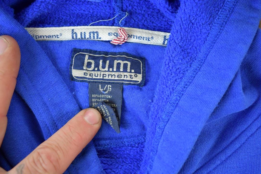 Vintage 1990s Bum Equipment Souvenir Hoodie Sweatshirt Made In USA Men's M - Image 3