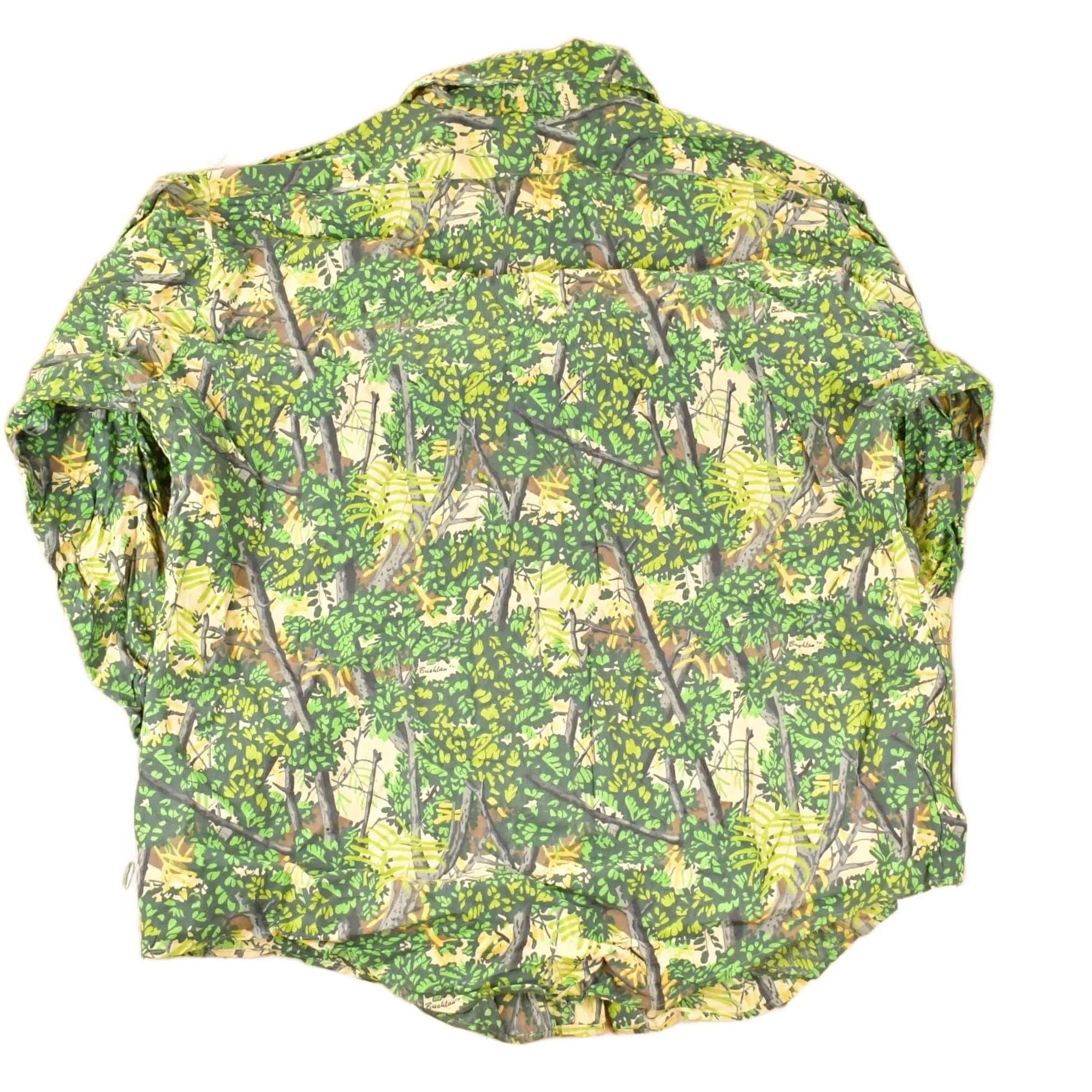 Vintage 1990s Bushlan AOP Woodland Camo Button Up Shirt Mens L - Image 2