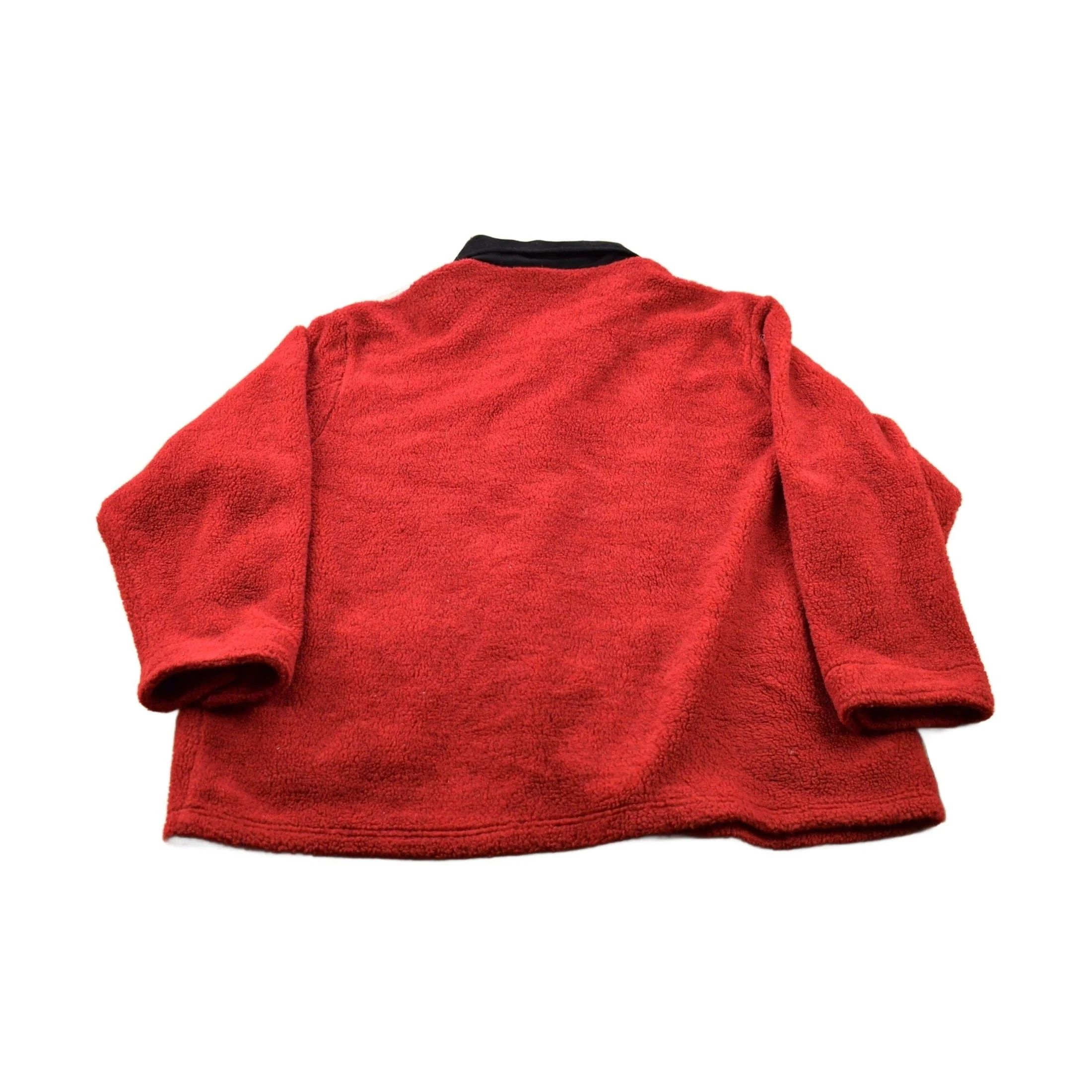 Vintage 1990s Button Up Red Fleece Sweater Men's 2XL - Image 2