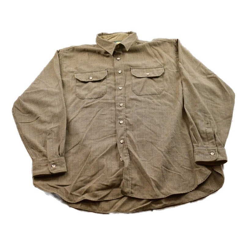Vintage 1990s Cabela's Houndstooth Patterned Button Up Shirt Men's 2XL