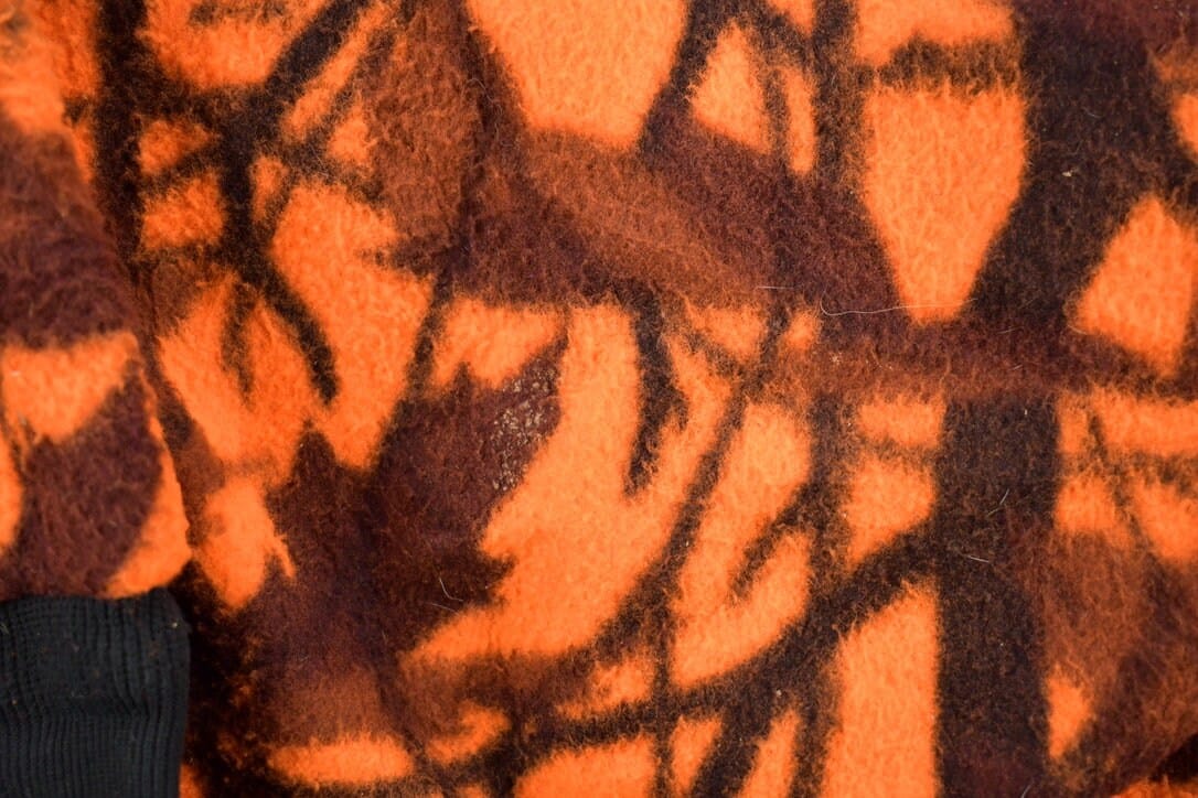 Vintage 1990s Cabela's Orange Camo Fleece Zip Up Hoodie Men's Large - Image 8