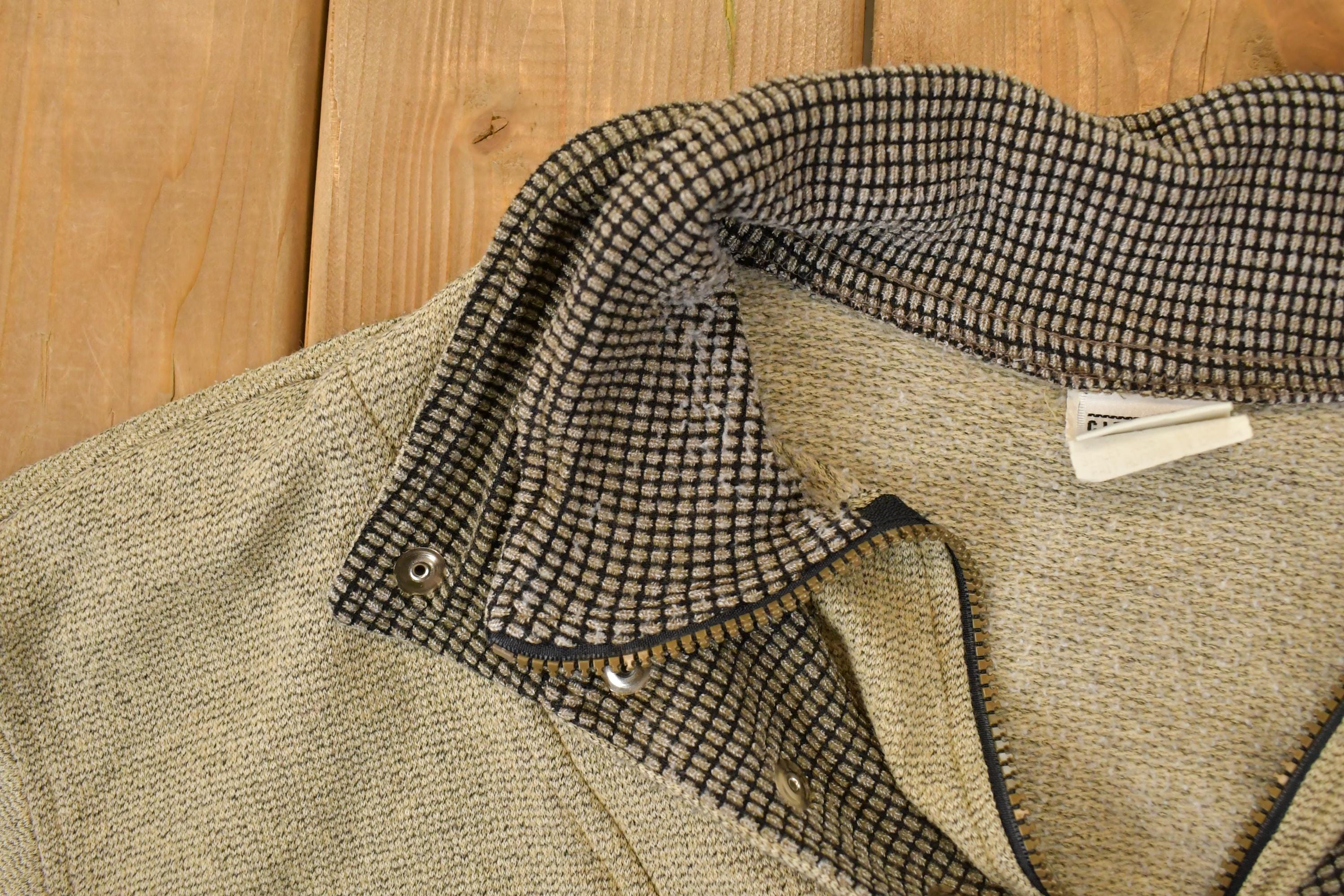 Vintage 1990s Calgary Canada Quarter Button Knit Sweater Men's L - Image 4