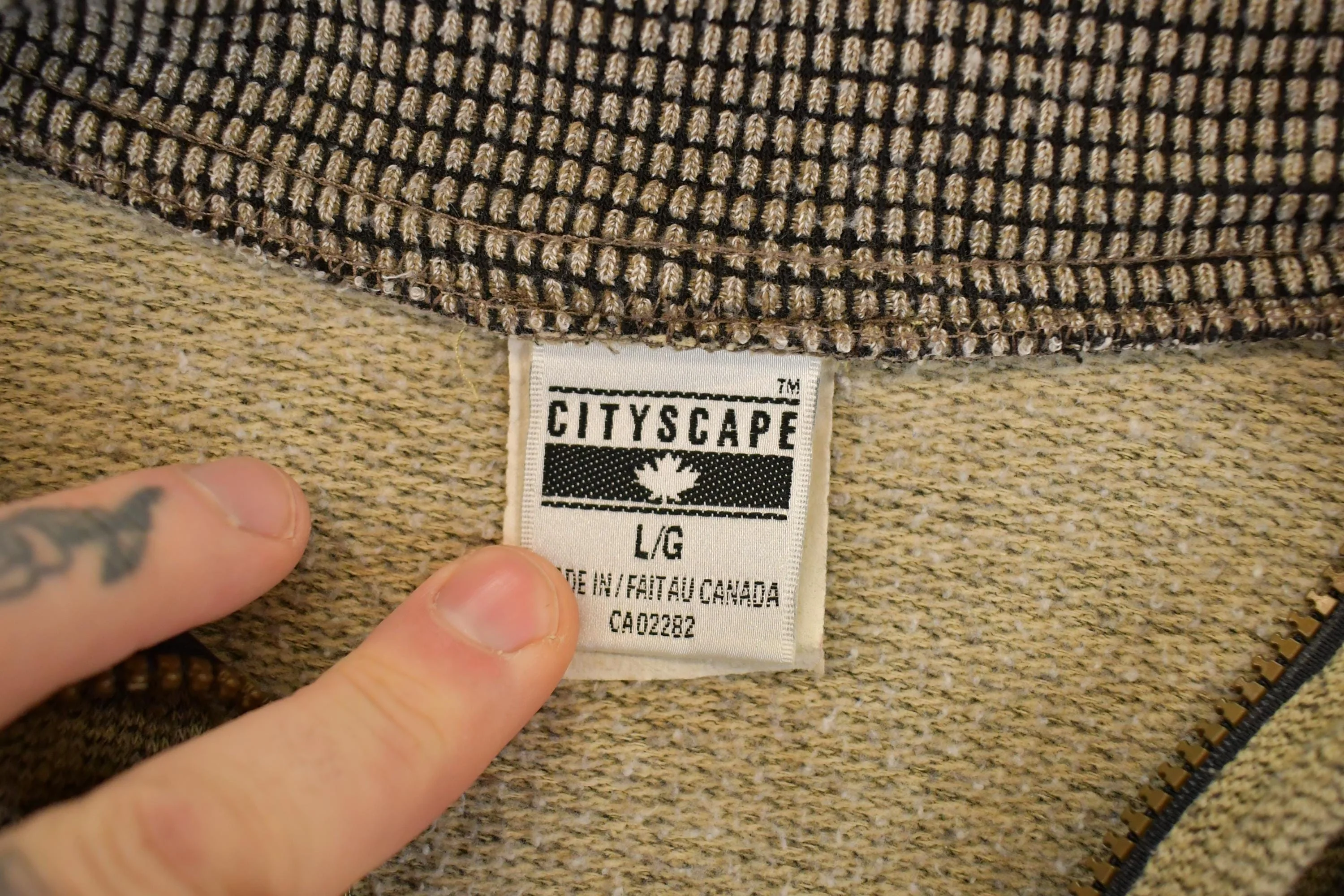 Vintage 1990s Calgary Canada Quarter Button Knit Sweater Men's L - Image 6