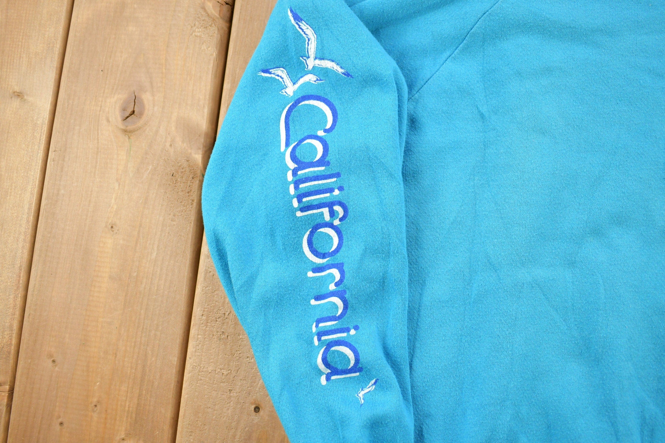 Vintage 1990s California Nautical Theme Crewneck Sweatshirt Men's Small - Image 5