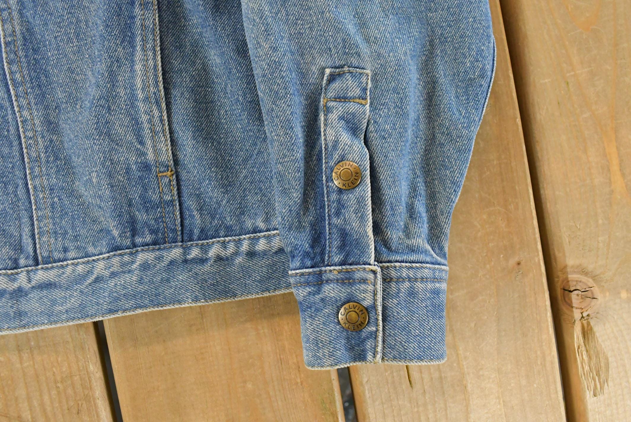 Vintage 1990s Calvin Klein Denim Jean Jacket Women's Medium - Image 5