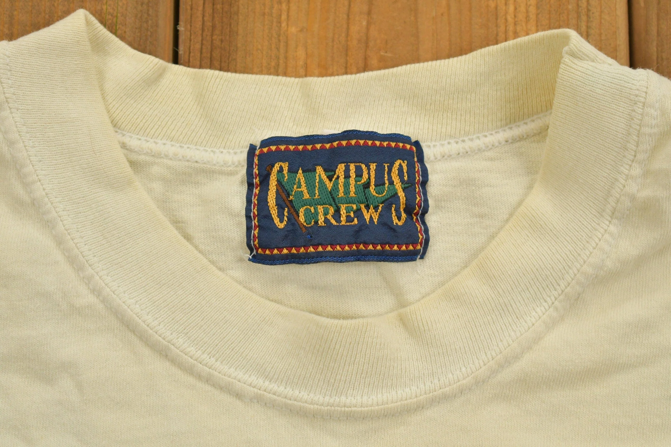 Vintage 1990s Campus Crew Wear University Collegiate T-Shirt Men's XL - Image 4