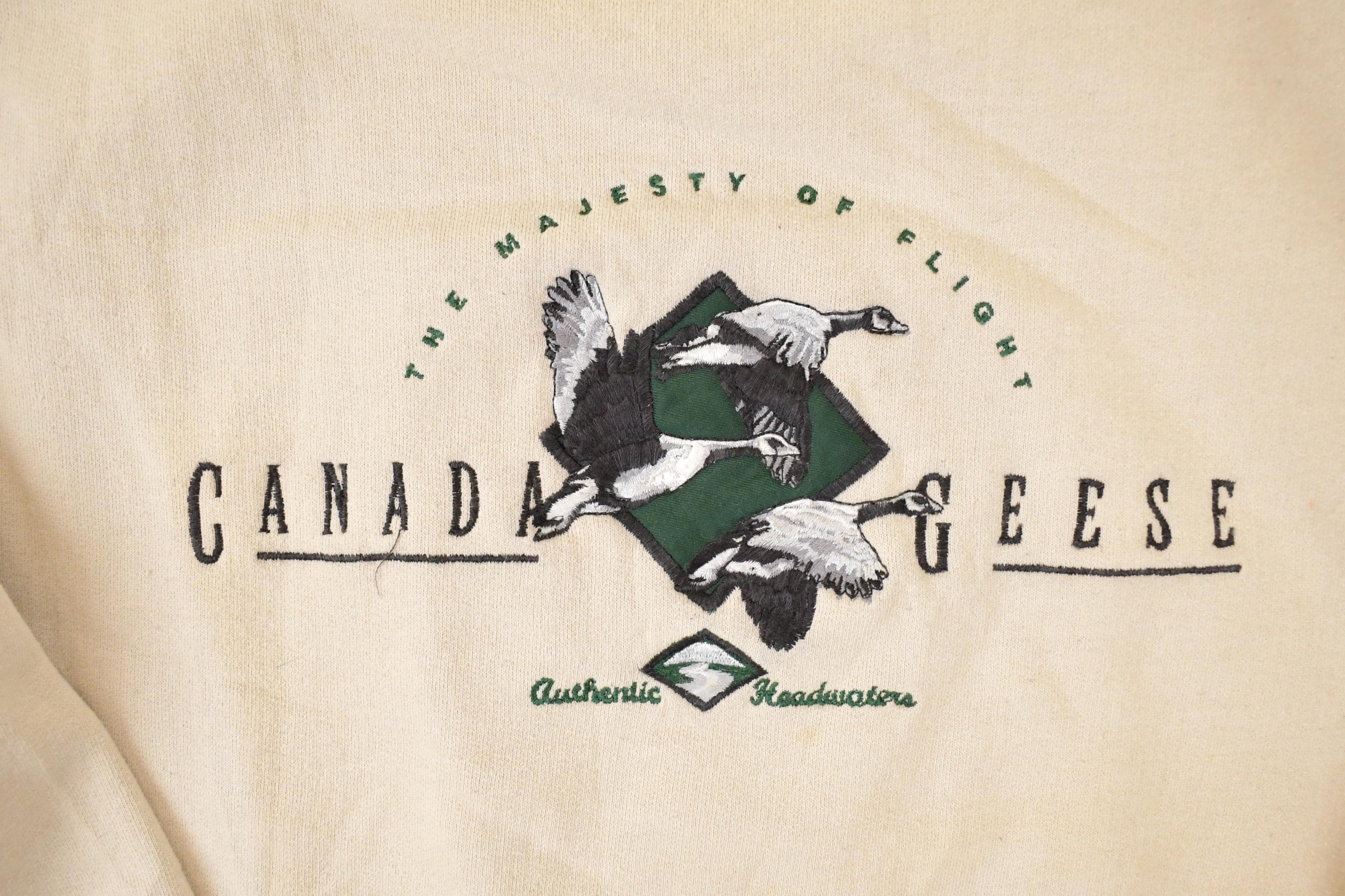 Vintage 1990s Canada Geese Embroidered Heavyweight Crewneck Sweatshirt Mens L - Image 3