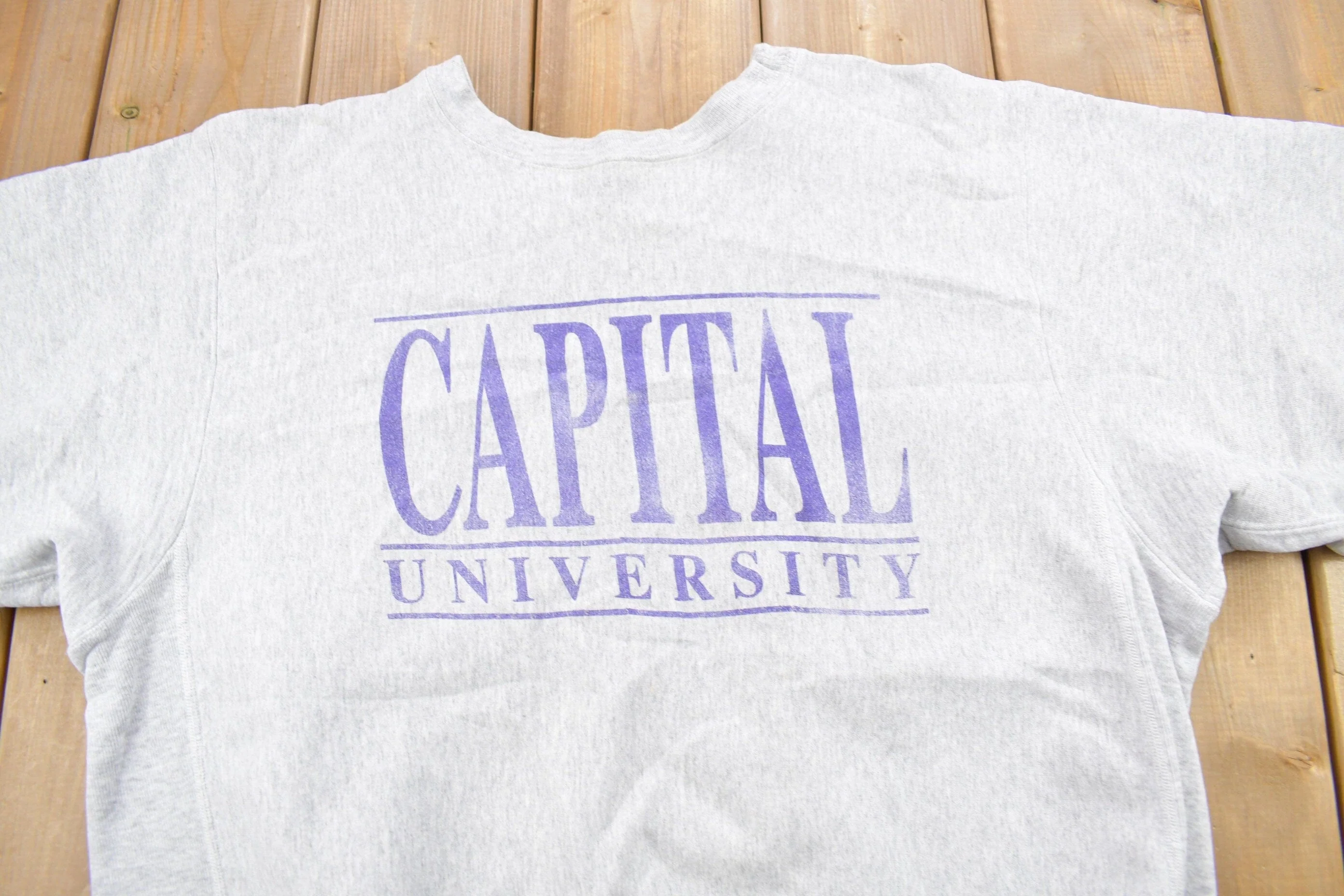 Vintage 1990s Capital University Collegiate Crewneck Men's Large - Image 3
