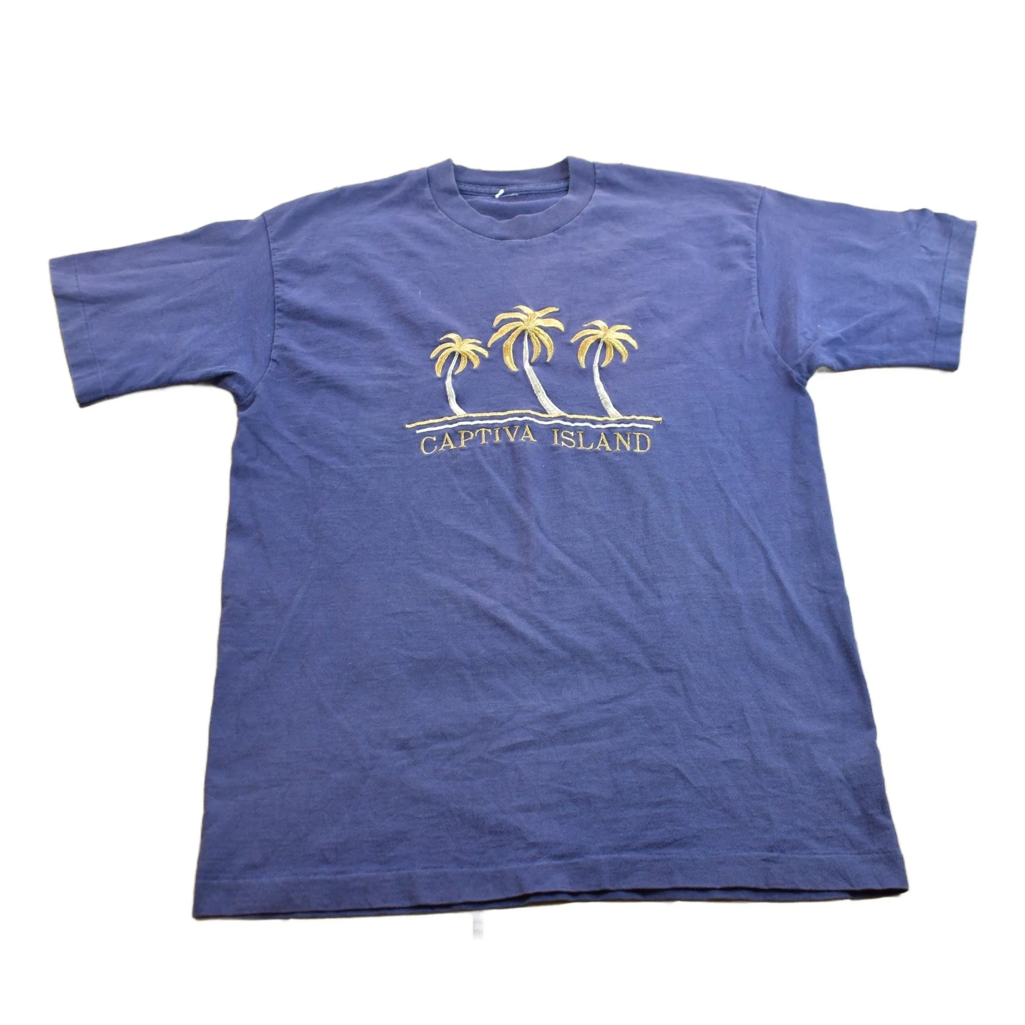 Vintage 1990s Captiva Island Embroidered Graphic Souvenir T Shirt Men's Medium