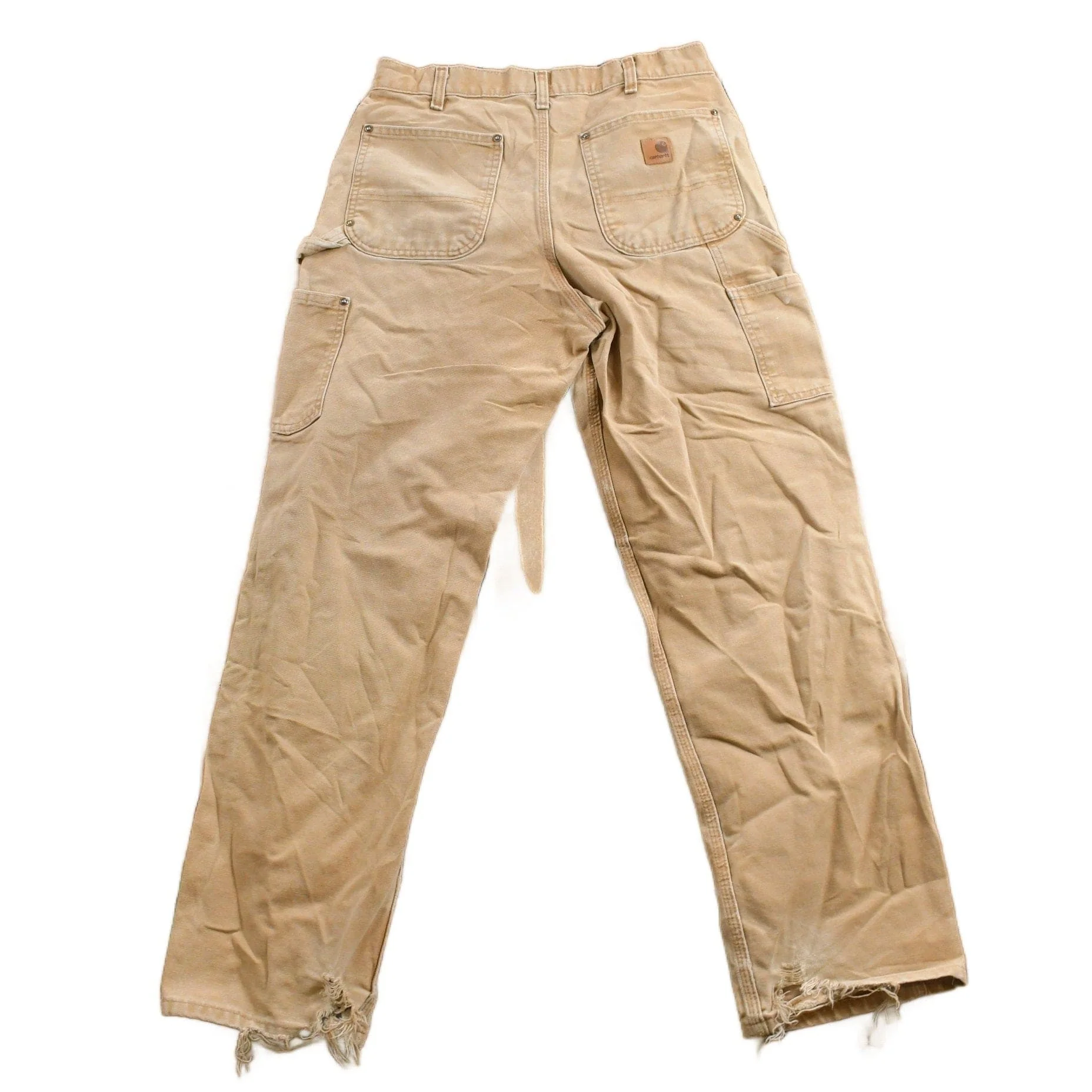 Vintage 1990s Carhartt Beige Double Knee Work Pants Men's 33 x 30 - Image 2