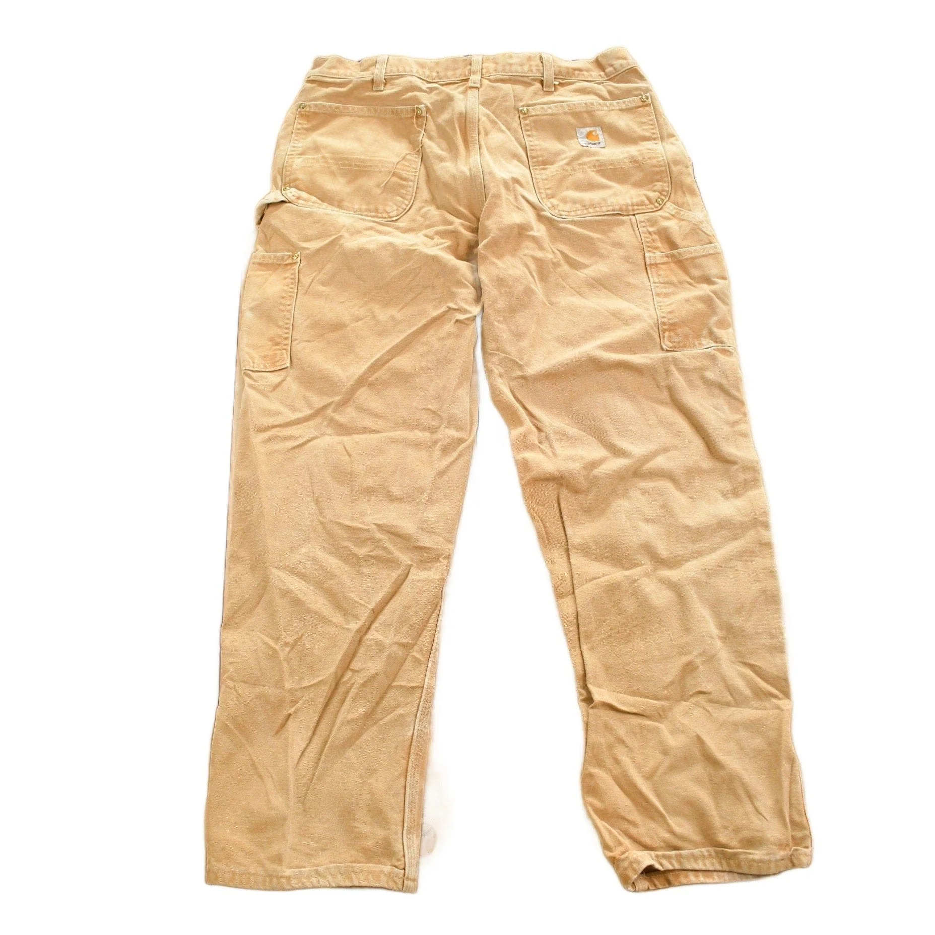 Vintage 1990s Carhartt Beige Double Knee Work Pants Men's 35 x 29 - Image 2