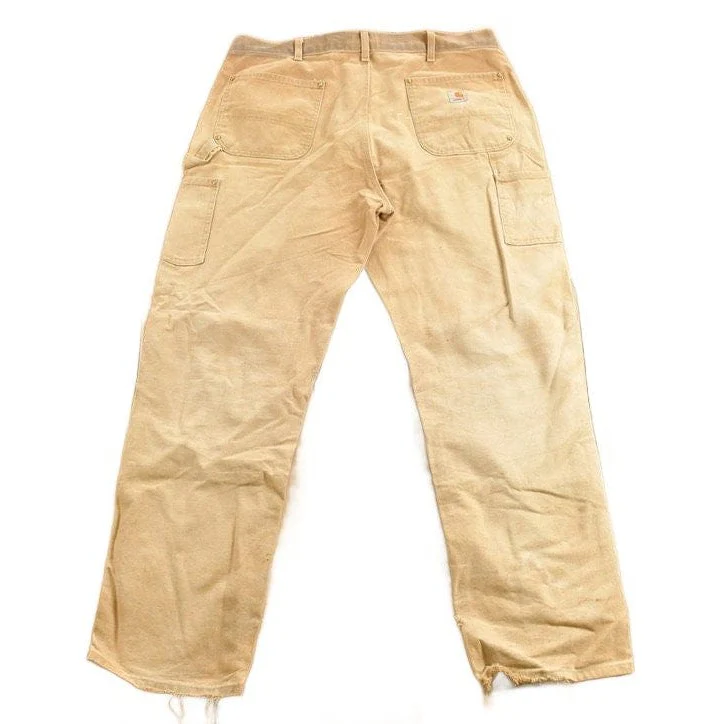 Vintage 1990s Carhartt Beige Double Knee Work Pants Men's 38 x 32 - Image 2