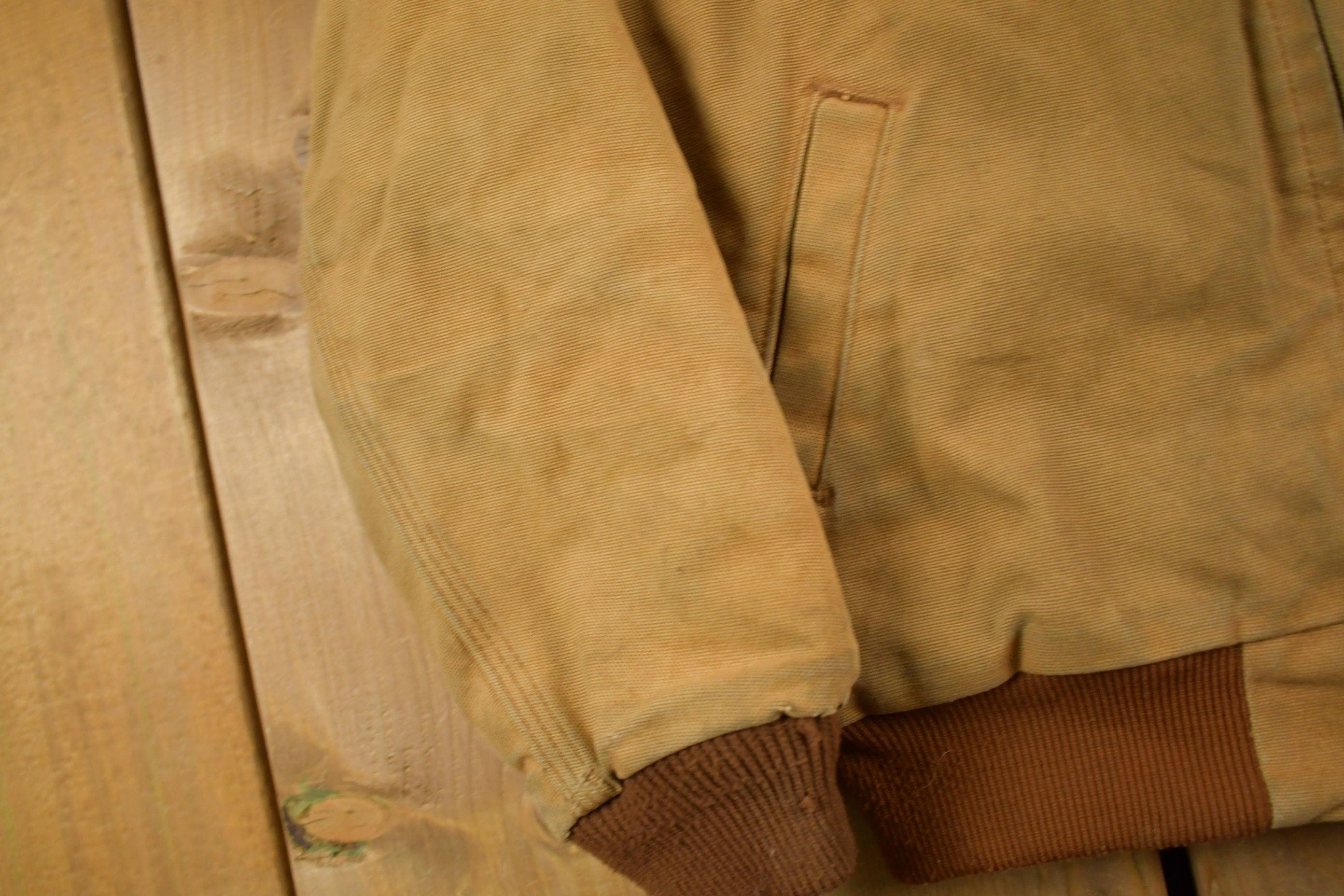 Vintage 1990s Carhartt Beige Traditional Work Jacket Youth M - Image 4