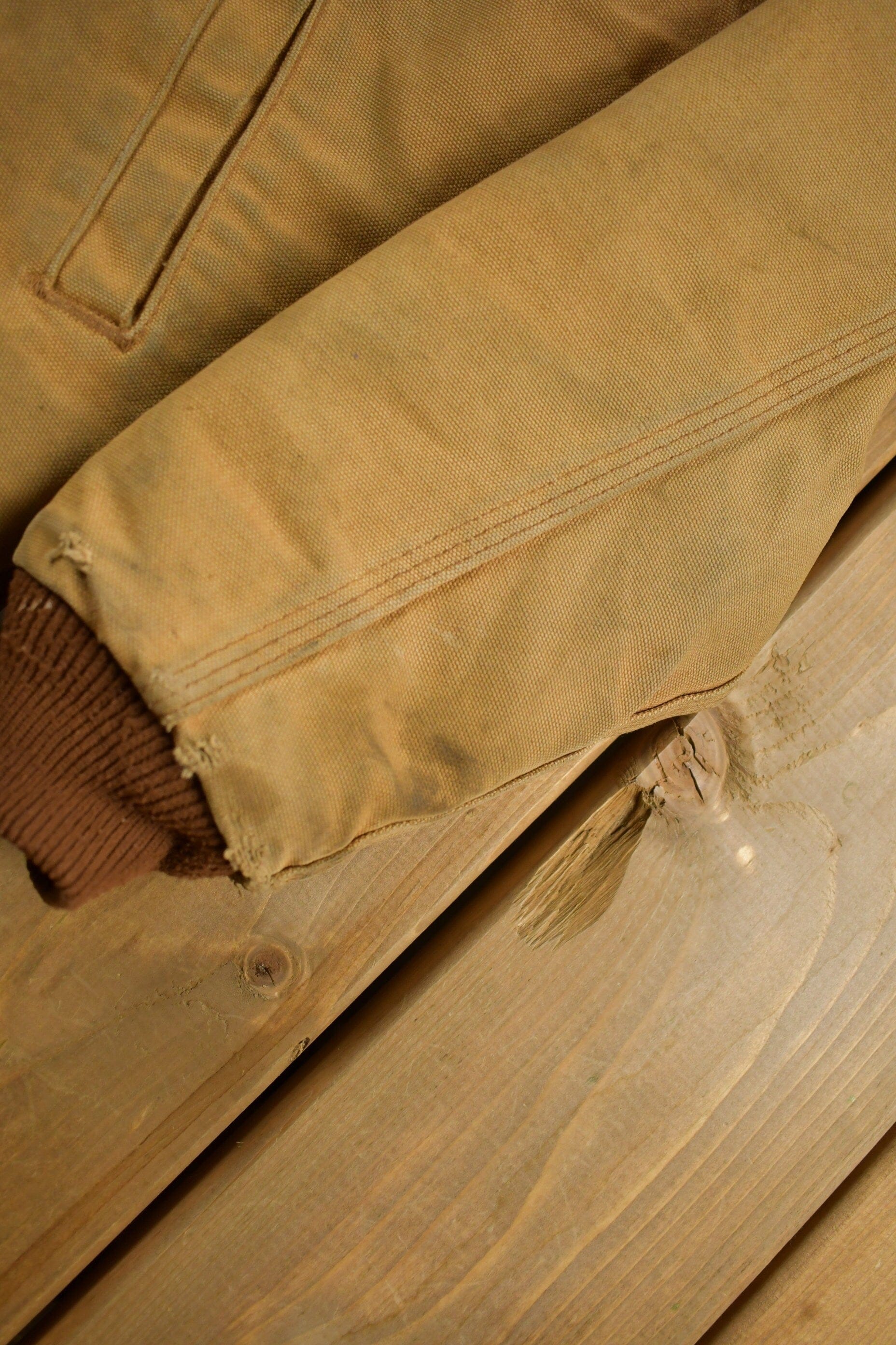 Vintage 1990s Carhartt Beige Traditional Work Jacket Youth M - Image 5