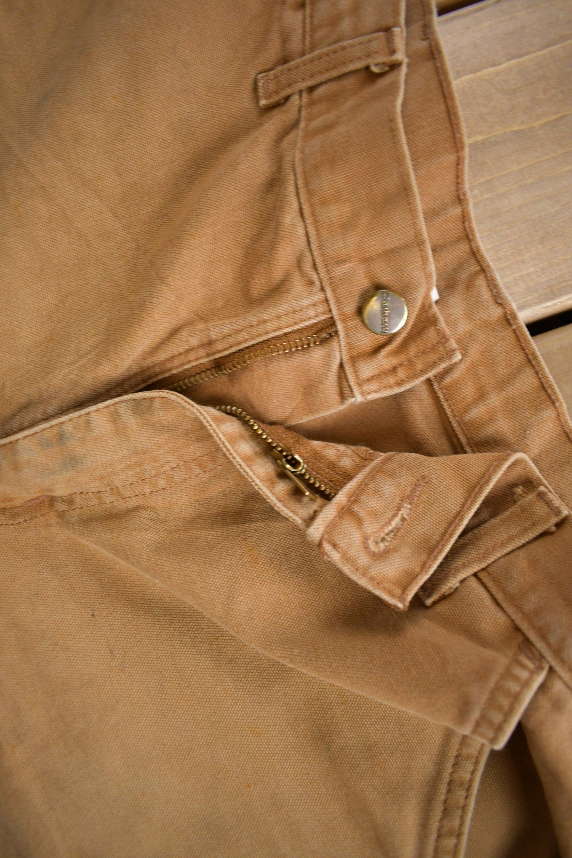 Vintage 1990s Carhartt Beige Work Pants Men's 34 x 30 - Image 8