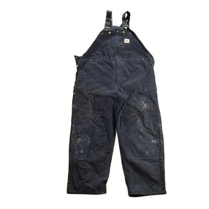 Vintage 1990s Carhartt Black Canvas Double Knee Overalls