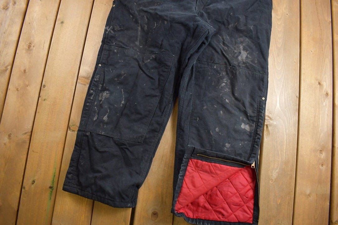 Vintage 1990s Carhartt Black Canvas Double Knee Overalls - Image 3