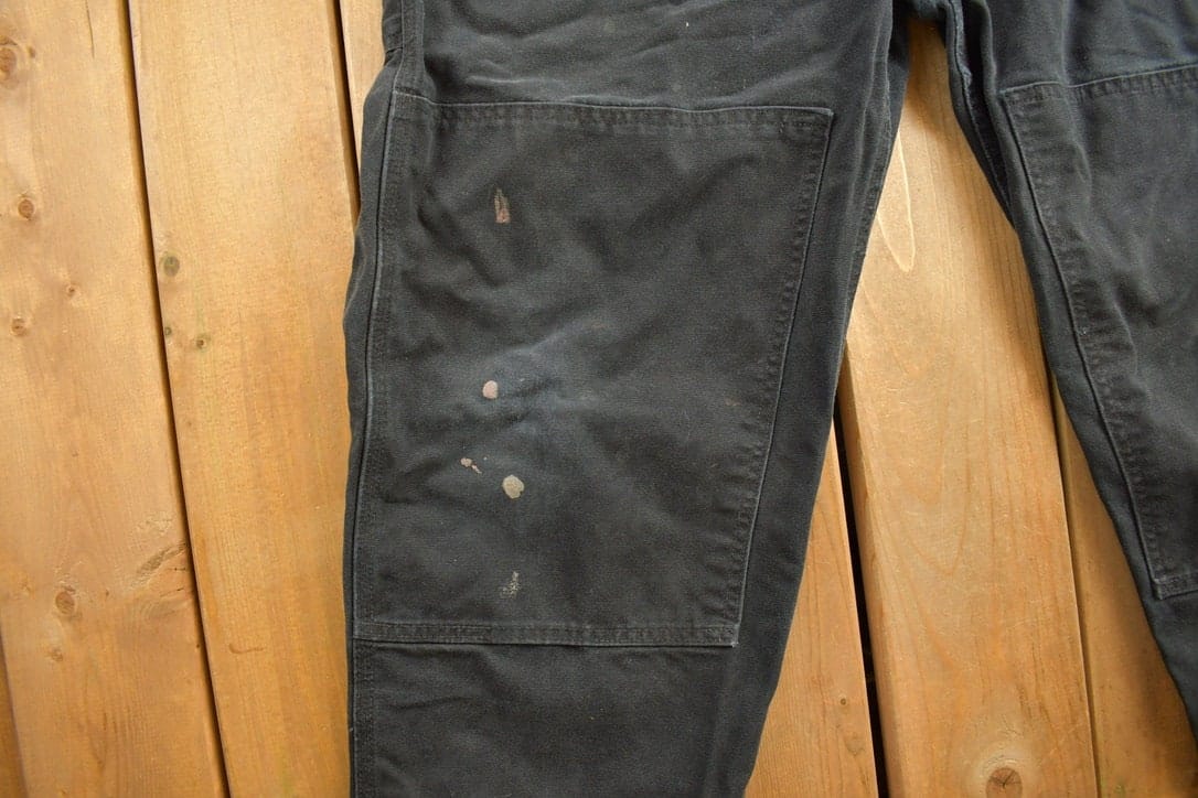 Vintage 1990s Carhartt Black Canvas Double Knee Overalls Men's 44 x 32 - Image 5