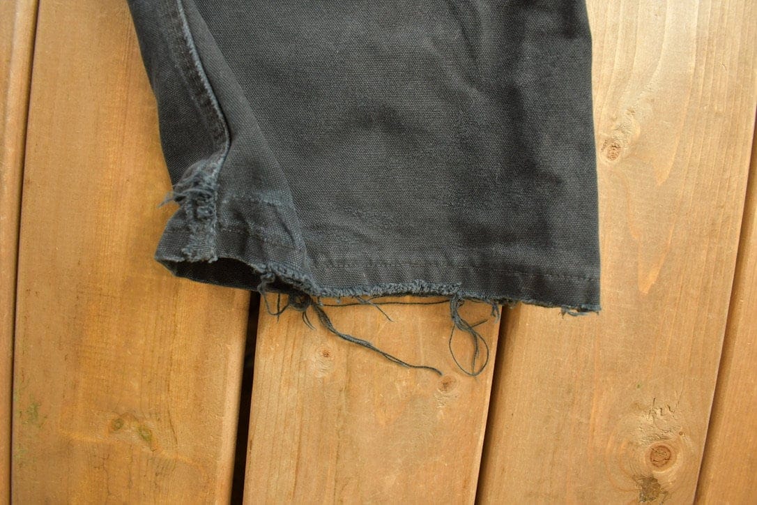 Vintage 1990s Carhartt Black Canvas Double Knee Overalls Men's 44 x 32 - Image 8